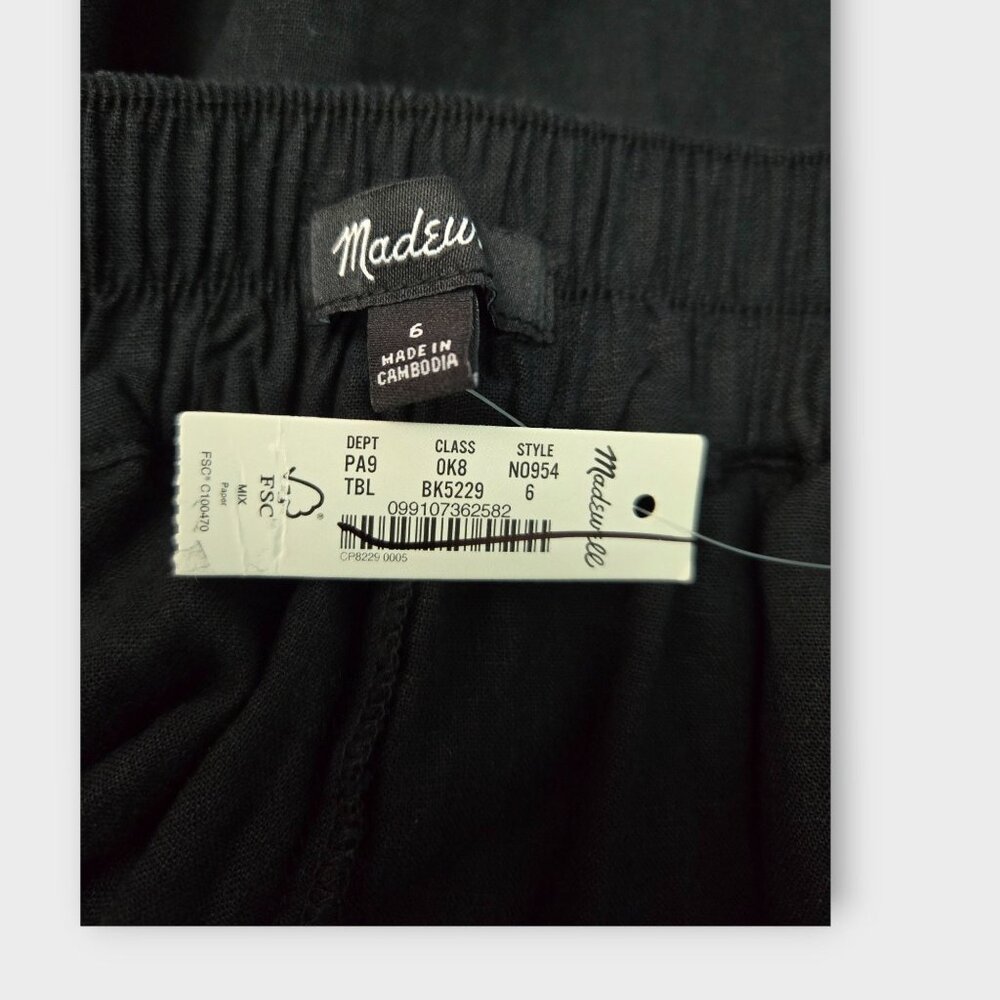 MADEWELL Women's Pull-On Straight Crop Pants in Black NWT - Picture 5 of 7